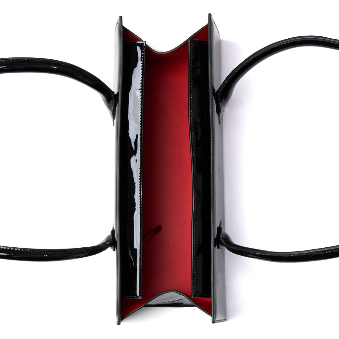 Alessia black patent shoulder bags red interior #colour_black - patent