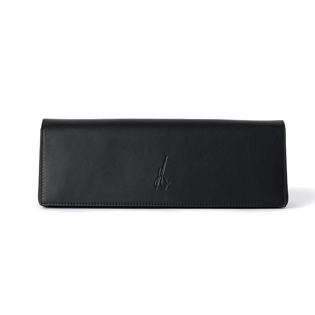 Black clutch bag on a white background #colour_black