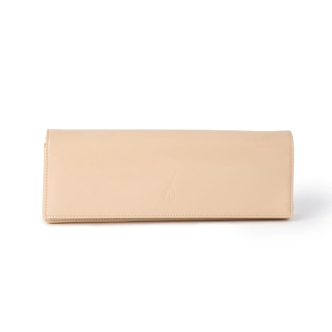 Luxury nude patent clutch bag #colour_nude - patent