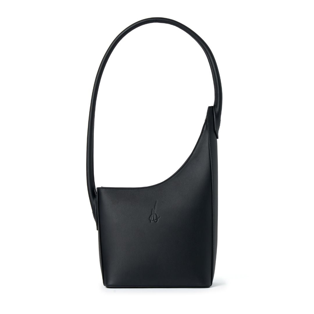 The black Maria handbag with red interior