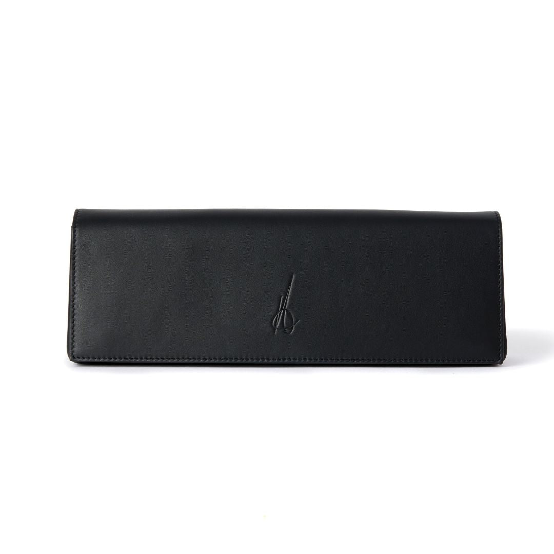 Black womens clutch on a white background #colour_black