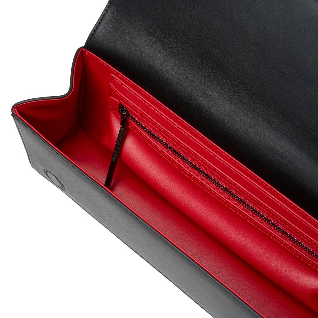 Red clutch bags interior inside  #colour_black